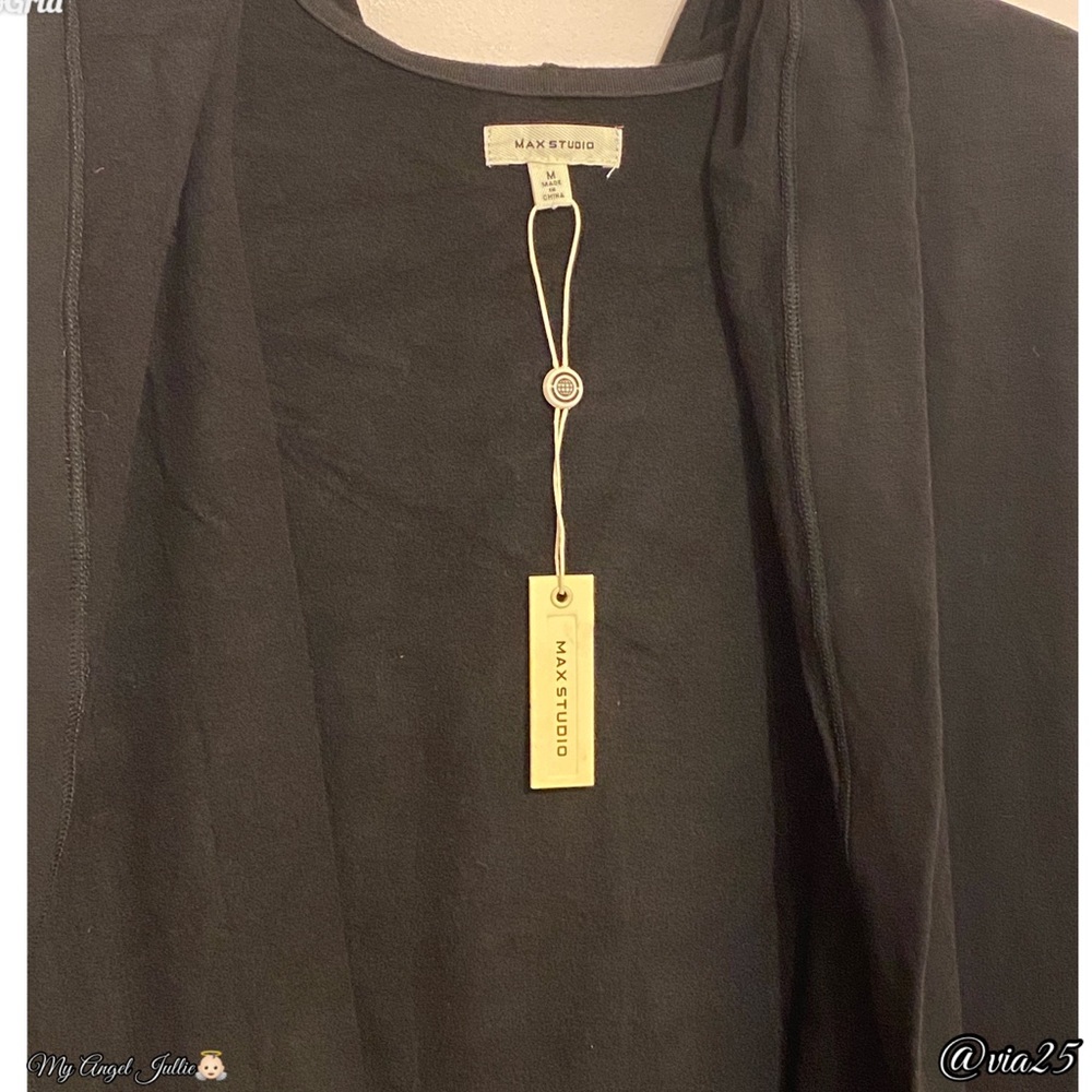 Max Studio Cardigan Women’s Sweater Size: Medium Color: Black - Picture 6 of 10